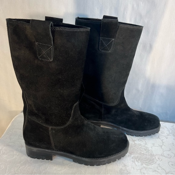 Black Suede Heeled Boots - Picture 5 of 11